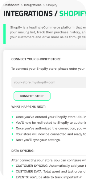 Shopify sync screenshot