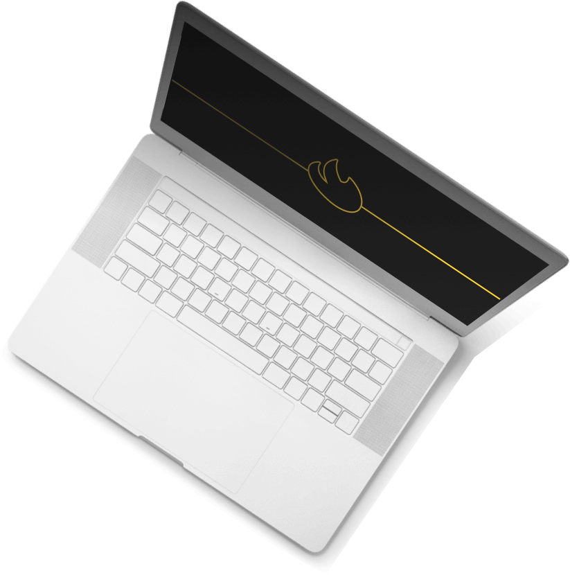 Laptop with yellow Mail Blaze Logo